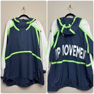 Free People Movement Care Like The Wind Jacket Size Medium Green Blue White